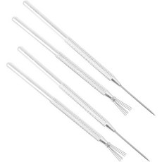 CIMAXIC 프라모델 아트 나이프 4pcs 점토 조각 도구 도자기 모델링 바늘 성형 DIY 공예 스테인리스 스틸 실버 Q1714736, 1개