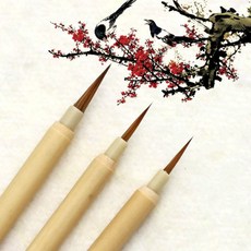 중국 서예 붓 수채화 유화 미세 라인 브러쉬 족제비 머리 후크 일반 스크립트 쓰기, 1개