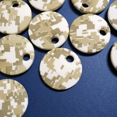 圓形吊飾 迷彩圖案, 數位鑰匙套, 1個