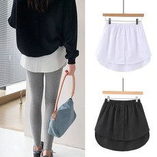 페이크 레이어드 셔츠 이너스커트 밑단 허리밴딩 ebb+21953xh