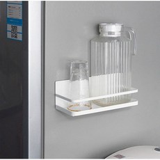 철제 자석 선반 1단 다용도 수납 인테리어 소품, 화이트