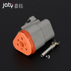 JATY 1set DT06 2S DT04 2P 2p3p4p6p8p12 핀 자동차 방수 커넥터 와이어 암수 플러그, 1 set, DT06-3S