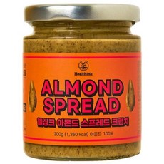 헬싱크 100% 무첨가 무설탕 아몬드버터 크런치, 1개, 200g