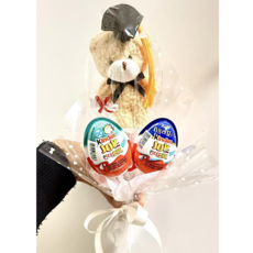 [SSY]어린이집 유치원 졸업식 학사모 곰돌이 킨더조이 졸업꽃다발, 학사모킨더다발