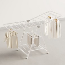 리보아 튼튼한 접이식 다용도 빨래 건조대 베이직, 화이트