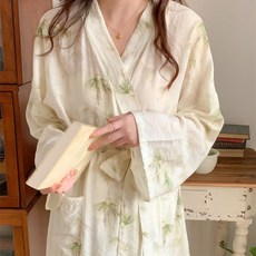 中國風春秋季長款睡袍 女士浴袍 家居服