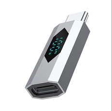 PD100W 빠른 충전 유형 CTG 어댑터 디지털 디스플레이 유형 C 남성, 실버