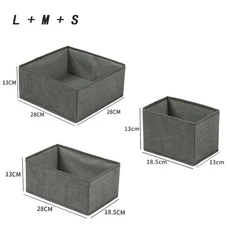 올스토어 4피스 세트 속옷 양말 브래지어 보관 상자 접이식 캐비닛 서랍 주최자 가정 부문, 07 Linen Grey Three