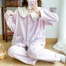 추동 350g 초두꺼운 보온털 항모제모 임산부 잠옷 산모 수유 산후조리