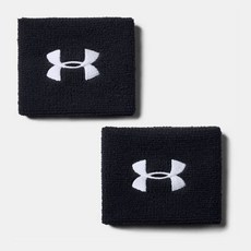 [백화점 정품] 언더아머 Under Armour 남성 UA 3인치 퍼포먼스 손목 밴드 아대 2장 1276991-001 472103, 블랙(001)