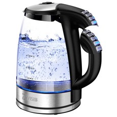 전기 주전자 온도 조절 티팟 4 시간 보온 2L 유리 차 커피 BPA 제품 DEVISIB, 01 미국, 01 빠른