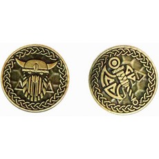 깨진 토큰 발키리 골드 판타지 코인 30mm 메탈 노벨티 코스프레 및 TTRPG 게임 피스 10개, 깨진 토큰 발키리 골드 판타지 코인 30mm 메탈 노벨