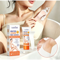 SILKVRE 여성 남성 제모 크림 겨드랑이 사지용 수염 전신 민감한 부위에 적합 흑점 없음 저알레르기성 재생 거부 한 벌 60g, 2개, 60ml