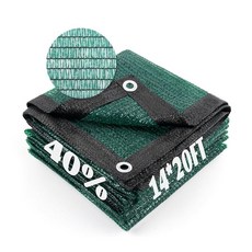 Cool Area 90% 햇빛 가리개 천 메시 방수포 그로밋 포함 식물 커버용 6.1x14.6m(20x45피트) 파티오 캐노피 정원 퍼걸러 블랙하우스 자동차 헛간 켄넬 그린, 40% 쉐이드-다크 그린, 14FTx20FT