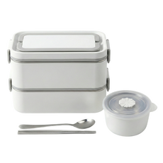 스텐도시락통 전자레인지 직장인 도시락통 샐러드 런치박스, 화이트, 1개