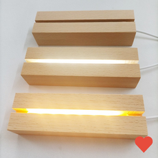 인테리어조명 아크릴 무드등 우드 받침 15cm 조명, 1-우드조명받침-기본