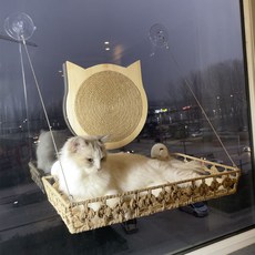 Gowls 라탄 고양이 창문해먹+스크래쳐, 해먹+스크래쳐, 1개