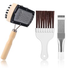 [ 1228646 ] 에어컨 핀 클리닝 브러시 3개 HVAC 컨디셔너 콘덴서 클리너 스테인리스 스틸 냉장고 코일 AC 빗 증발기 라디에이터 수리 청소 도구, [ 1228646 ] 에어컨 핀 클리닝 브러시 3개,