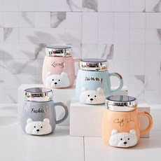 路易與塔普菲 可愛小熊陶瓷杯, 灰色, 1個
