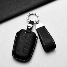 현대차 4버튼 키 커버 - 프라다 패턴 스크래치 방지 그랜저HG/에쿠스/제네시스DH/싼타페DM, 현대  I4타입(4버튼), 매트 블랙