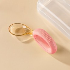 學習湯匙寶寶餐具套裝，嬰幼兒輔食訓練叉勺，食品級矽膠安全餐具，1歲寶寶自主進食學習餐具, ppsu奶瓶材質-粉色-送收納盒, 1個