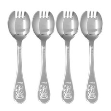 베어 국산 스텐 포크숟가락 포카락 어린이 유아 아동, 스텐레스, 4개