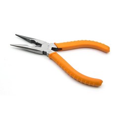 F-108 釣魚尖嘴鉗 橘色舒適手柄 精巧鉗頭設計 鋼材耐用防鏽, 黃色, 1個