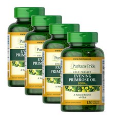 퓨리탄스프라이드 이브닝프림로즈오일 1000mg 위드 GLA 소프트젤 Puritans Pride Evening Primrose Oil GLA, 120정, 4개