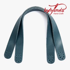 바이핸즈 내추럴 고급 통가죽 핸드 스트랩끈 미니 가방손잡이끈 20-2503, 1세트, 피코크블루