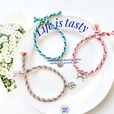 맘아트 DIY 우정 팔찌 만들기 키트 7종 택1 매듭 실 소원 커플팔찌, 옐로핑크, 1세트