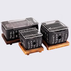 일본식화로 소형 그릴 불판 가정용 캠핑용 개인화로, 1개, 일본화로 소형+연료5P