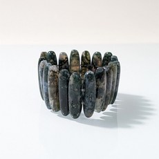 杰鴻 水草瑪瑙橢圓形手排寶石珠珠DIY手工材料, 1個, 8X30MM