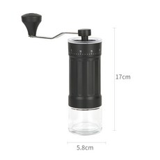 可調節手搖磨豆機可攜式手動咖啡研磨機家用小型咖啡器具, 1個, 陶瓷磨芯上調節2501黑色:如圖所示1071, 1L