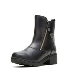 미국출고 평점4.5+ 231819 Harley-Davidson FOOTWEAR 여성용 애머스트 쇼트 캐주얼 부츠 앵클 로우 힐 2.5-5cm - 블랙 블랙., 7.5