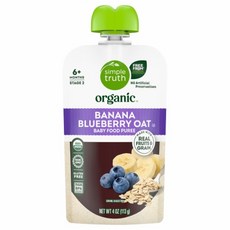 Simple Truth Organic Baby Food Puree Level 2 Banana Blueberry Oat -- 4 oz, 1개
