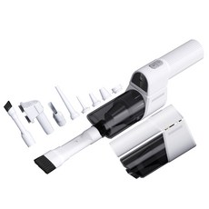 多功能無線手持吸塵器，多吸頭組合，車用家用皆宜，強勁吸力清潔, 白色, H19