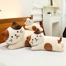 귀여운 고양이 대형 봉제 안고자는 동물인형 친구 인형소품 선물용 침대 인형쿠션 침실 인테리어 홈데코 인형 수면용, 고양이 베개