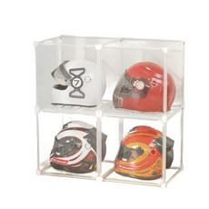 오토바이 헬멧랙 2단 2열 전시 수납함 스쿠터 벽걸이 액세서리 보관 거치, 1. 흰색 2 열 2 층