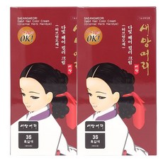 새앙머리 다빛 새치커버 허브 크림 염색약 (새치커버/패션컬러)허브염모제, 2개, 3에스 흑갈색
