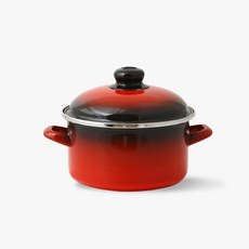 ELO 쿡포트 빨간 법랑냄비 18cm 낮은형, 1개