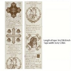 1 롤 빈티지 시 티켓 편지 식물 Washi 강력 접착 테이프 장식 Decora Diy Scrapbooking 스티커 라벨 216106, D