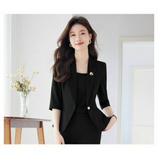七分袖韓版女職業西裝OL上班族套裝 - 4色可選 有加大尺寸
