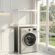 프라임앵글 김치냉장고 드럼세탁기 건조기 선반 펜트리 베란다 철제선반, 2단, 아이보리