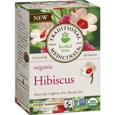 트래디셔널 메디시널스 유기농 히비스커스 허브티 심장 건강 Traditional Medicinals Organic Hibiscus Herbal Tea Supports Heart, 1개
