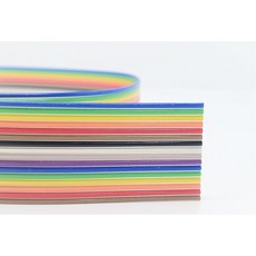 Connectors Pro 16P 15.2m(50피트) IDC 레인보우 컬러 플랫 리본 케이블 16핀 2.54mm 0.1인치 피치 커넥터 롤 (RB16P-50FT)