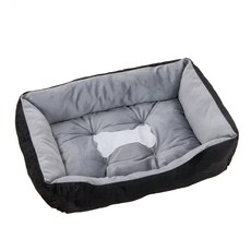 寵物狗窩 柔軟舒適骨頭造型狗床 防滑耐磨寵物睡墊, 黑灰色 骨頭圖案, 1個