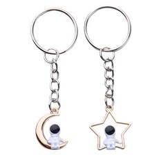 커플을 위한 매칭 우주 비행사 열쇠고리 남자친구 여자친구 발렌타인 데이 선물 여성 남성 별 달 매칭 열쇠고리 친한 친구를 위한 우정 선물 친구 절친을 위한 선물