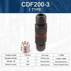I/T 모양 방수 커넥터 2/3/5 핀 와이어 빠른 나사 연결 푸시 인 전기 정션 박스 DIY GO IP68, 01 1 Set, 01 5P screw