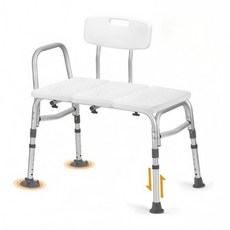 Mosashoe 목욕의자 미끄럼방지 노인 목욕의자 넓은 면적 높이조절 욕실의자, 1개, 화이트