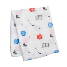 Lulujo 아기 포대기 담요 | 유니 가장 부드러운 100% 면 모슬린 포대기 담요 | 여아 및 남아용 뉴트럴 속싸개 | 119.4 x 119.4cm(47 x 47인치) 유니, 하키